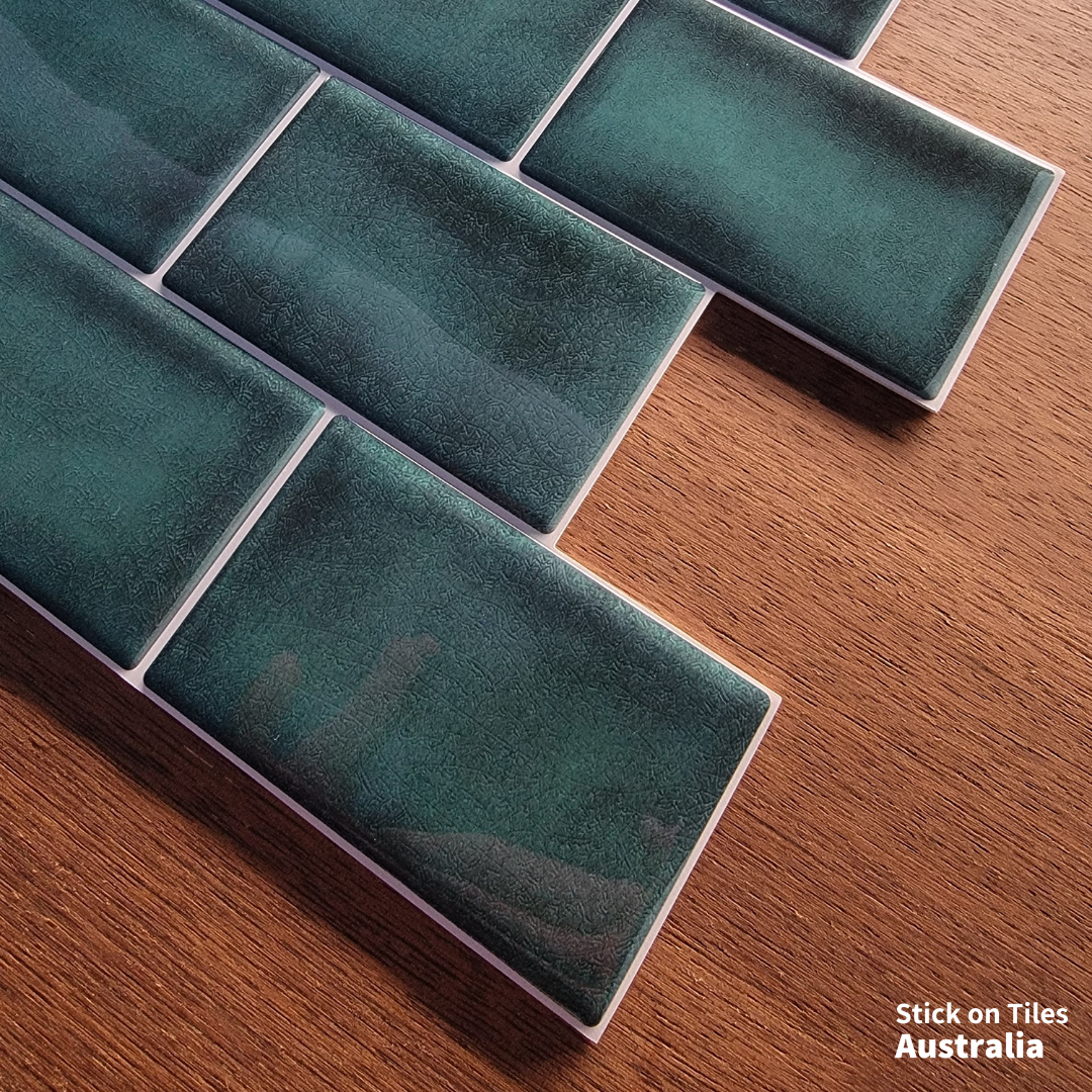 Subway Stick on Tile - Turquoise Green
