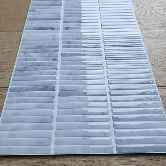 Kit Kat Stick on Tile - Light Grey Marble