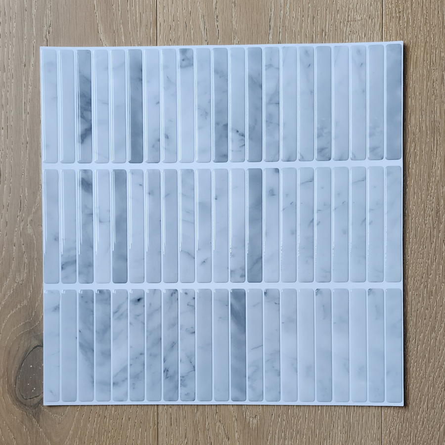Kit Kat Stick on Tile - Light Grey Marble