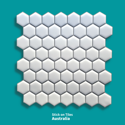 Hexagon Stick on Tile - White