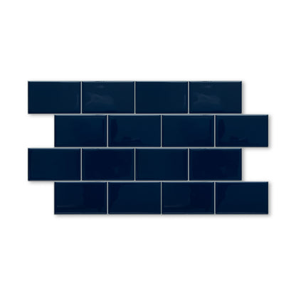 Subway Stick on Tile - Navy Blue