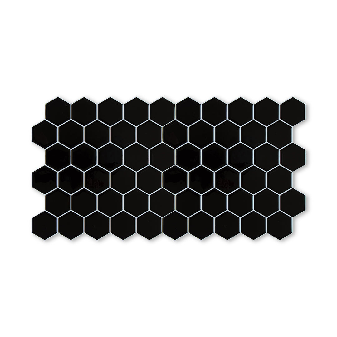Hexagon Stick on Tile - Black