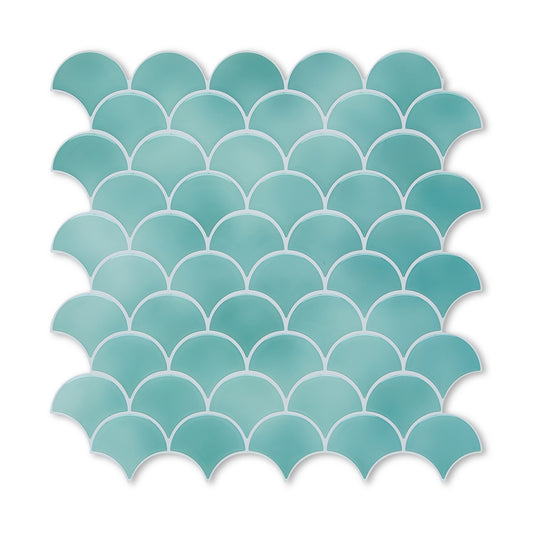 Fish Scale Stick on Tile - Turquoise