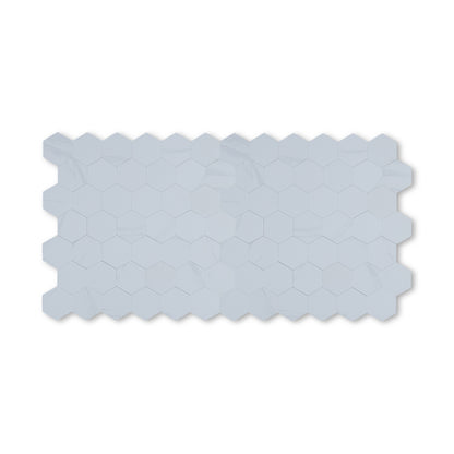 Hexagon Stick on Composite Tile - Carrara Marble