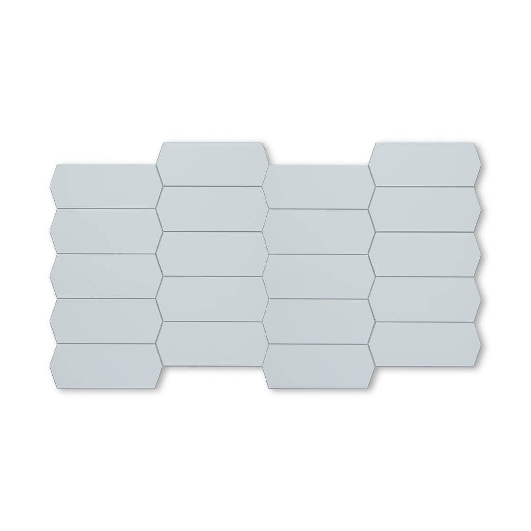 Long Hexagon Stick on Composite Tile - White