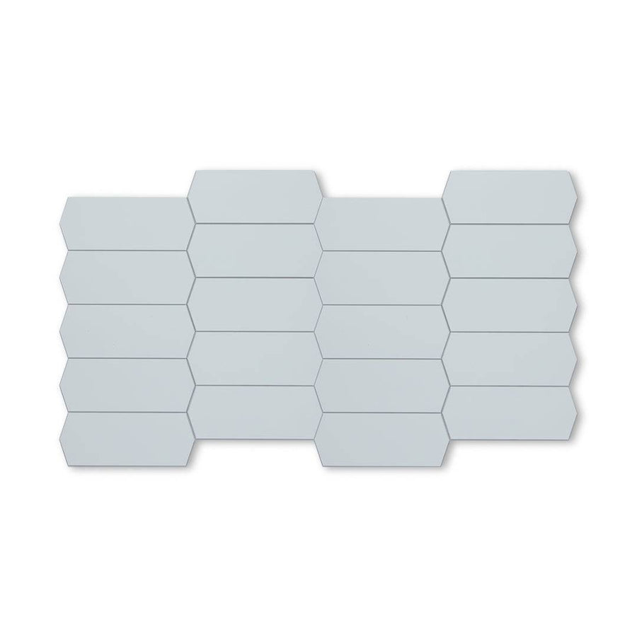 Long Hexagon Stick on Composite Tile - White - Stick on Tiles Australia