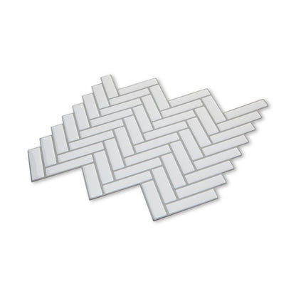 Herringbone Stick on Tile - White