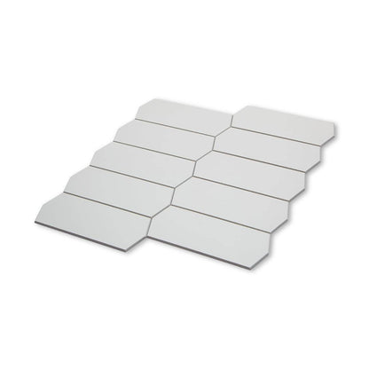 Long Hexagon Stick on Composite Tile - White