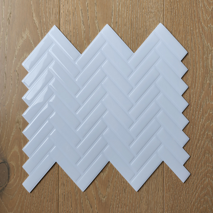 Herringbone Stick on Tile - All White