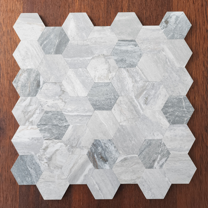 Hexagon Stick on Composite Tile - Stone