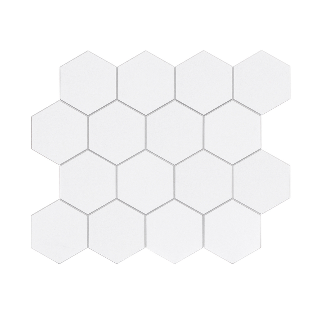 Hexagon Stick on Composite Tile - White