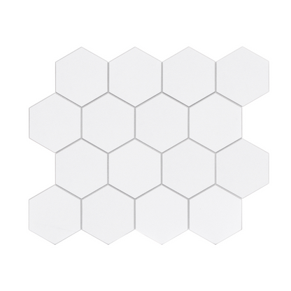 Hexagon Stick on Composite Tile - White