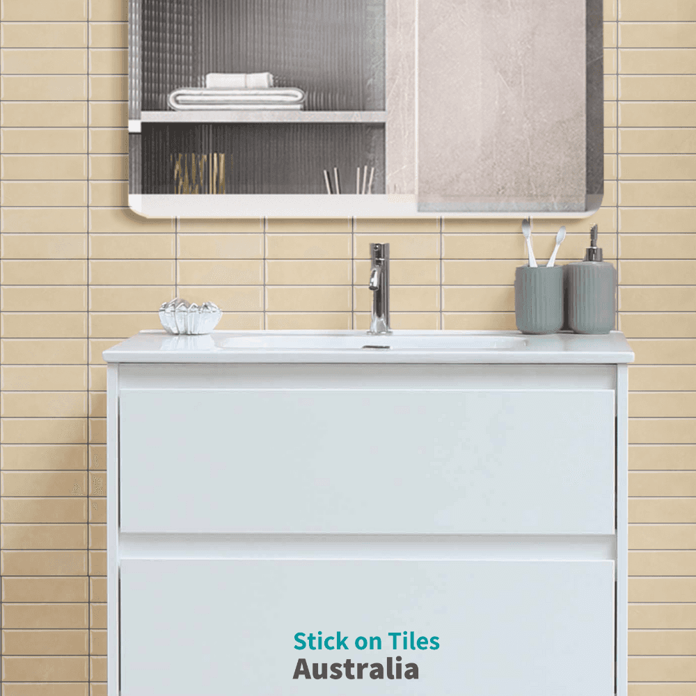 Large Kit Kat Stick on Tile - Butter Terracotta