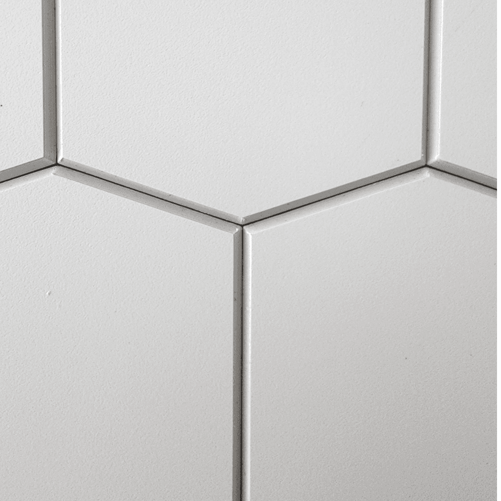 Long Hexagon Stick on Composite Tile - White